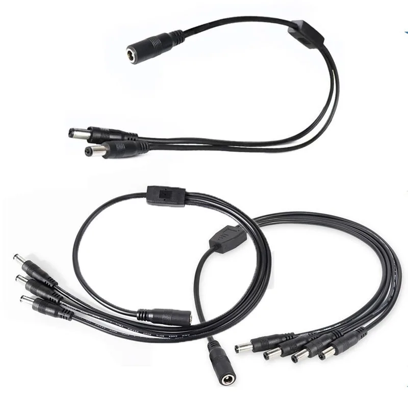 1 DC hembra a 2/3/4 vías macho conector divisor Cable enchufe 45cm 5,5x2,5mm 5A adaptador de Cable de alimentación para cámara de tira LED Q1 - imagen 2