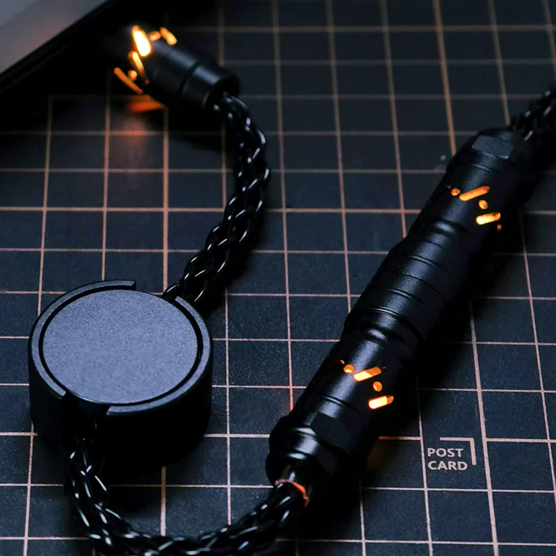 Cable enchufable de aviación Hiomu, Cable de carga de teclado de eje magnético 8K personalizado de cobre de un solo cristal RGB hueco luminoso, 1,5 m - imagen 4