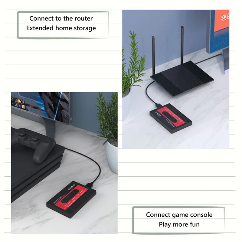 Caja de disco duro SATA de 2,5 pulgadas, 6Gbps, 6TB, USB 3,0, caja de conversión SSD para ordenador portátil, caja externa de disco duro de Cassette Retro para Notebook y PC - imagen 5