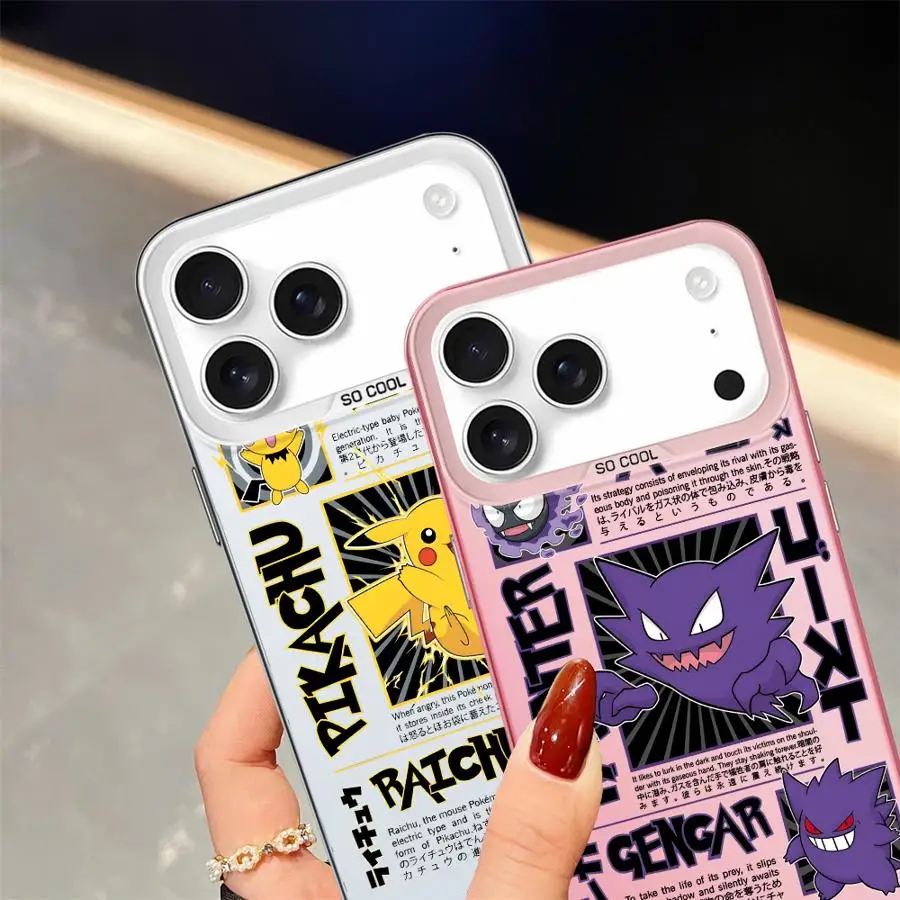 Funda Poke-monS Pika-chuS Gen-garS para iPhone 15 Plus 13 12 16e XS 14 16 17 Pro Max XR 11 17Air - imagen 5