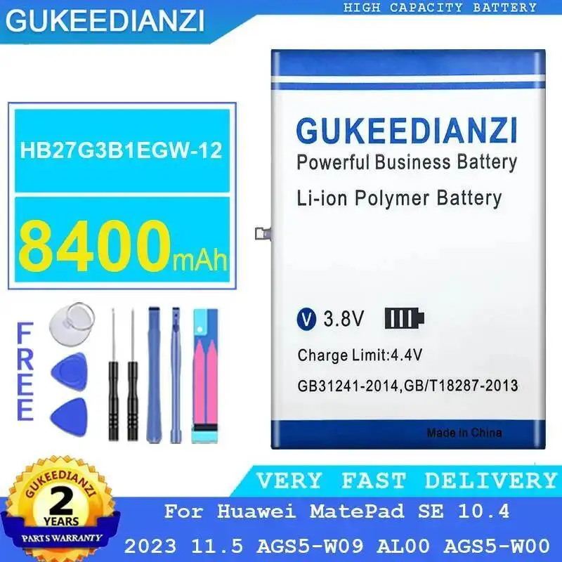 HB27G3B1EGW-12 de rendimiento duradero de 8400Mah para Huawei Matepad SE 10,4 2023 11,5 AGS5-W09 AL00 AGS5-W00 batería para tableta