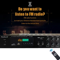 Amplificador HiFi Bluetooth 2500W Estéreo – Cine Casa y Karaoke