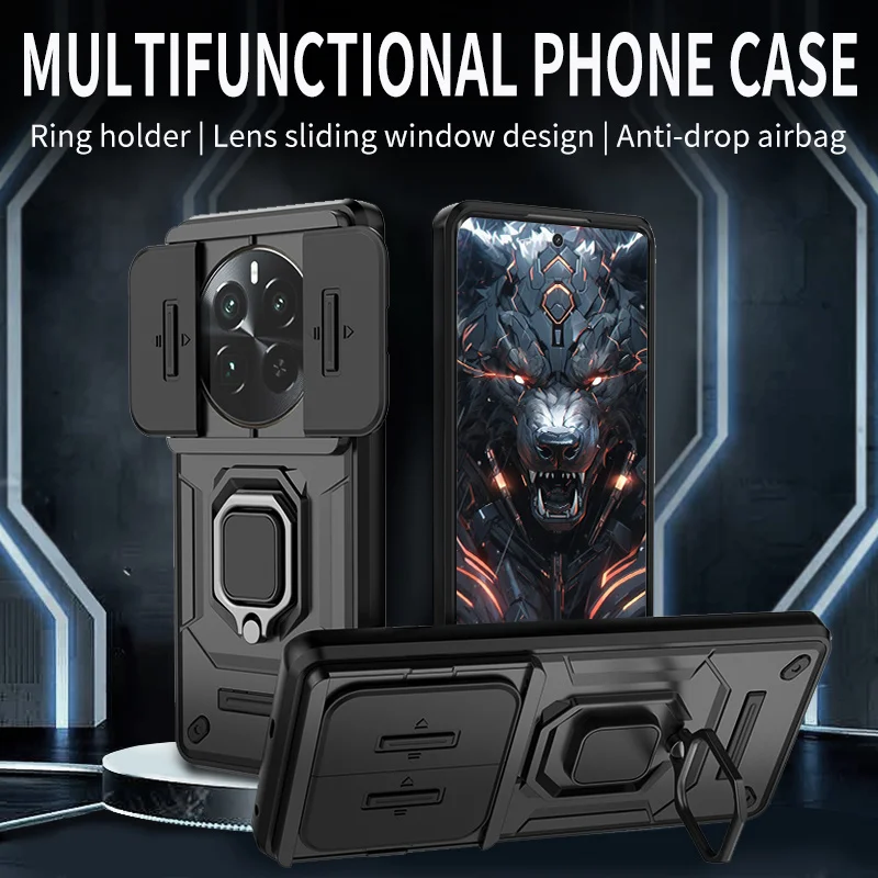 Funda armadura a prueba de golpes para Realme 13 12 Pro Plus 12 Pro + cubierta protectora anillo soporte magnético Coque Fundas Capa - imagen 2