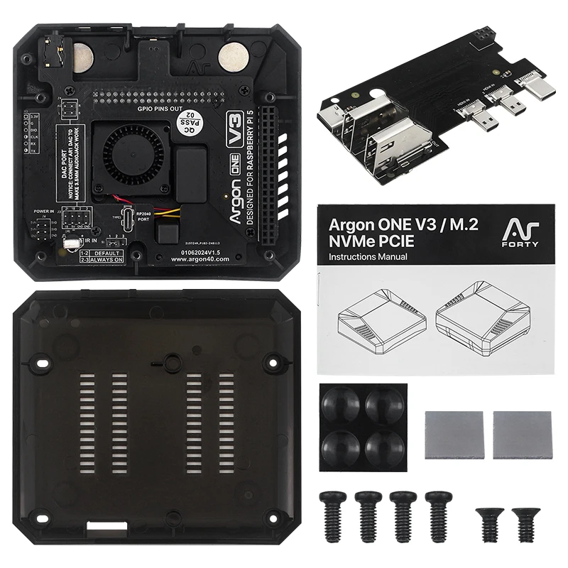Argon ONE V3 Caja de aleación de aluminio Ventilador PWM incorporado de enfriamiento activo para Raspberry Pi 5 - imagen 5