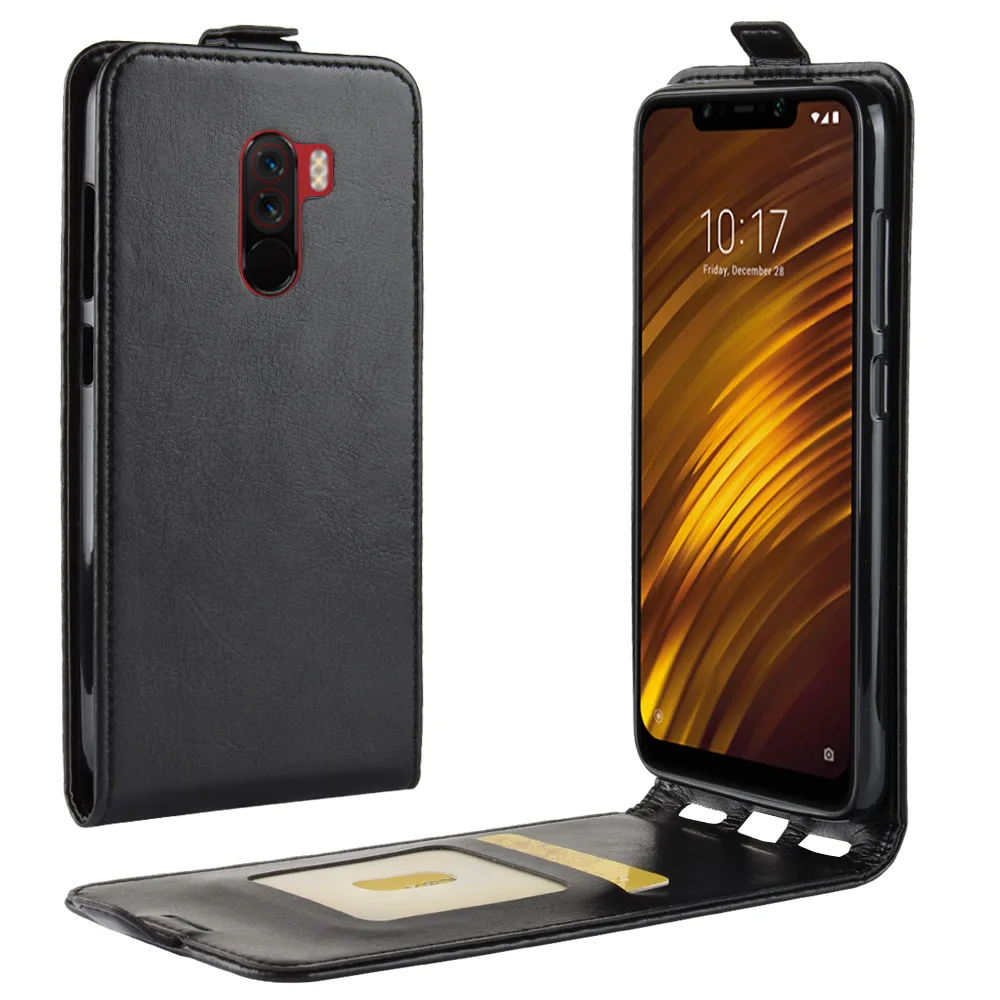 Funda de silicona de cuero PU con tapa para Xiaomi Pocophone F1, funda de teléfono colorida, funda trasera para Xiaomi Pocophone f1