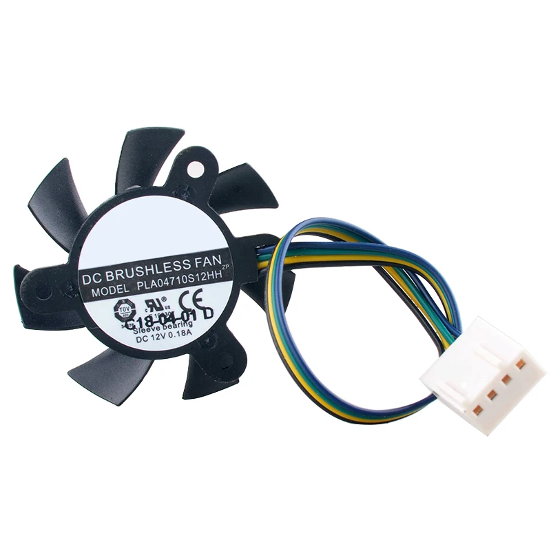 PLA04710S12HH diámetro 37mm espaciado entre orificios 25x25x25mm DC12V 0.18A ventilador de refrigeración de 4 pines para ordenador industrial CPU GPU - imagen 3