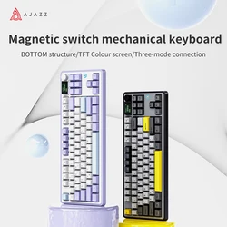 Ajazz AK870 interruptor magnético Teclado inalámbrico mecánico para juegos RGB tecla completa DIY teclado de eje magnético de intercambio en caliente para ordenador portátil y PC