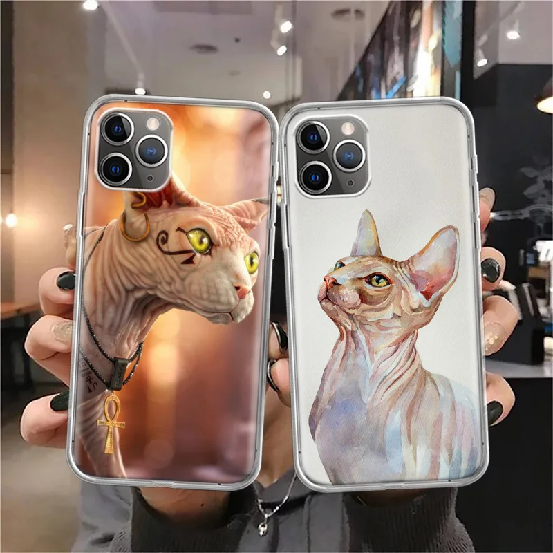 Lavaza Sphynx Sphinx Cat funda de teléfono de silicona para Apple iPhone 16 15 14 11 Pro Max 13 Plus 12 Mini 7 8 + X XR XS SE funda She - imagen 3