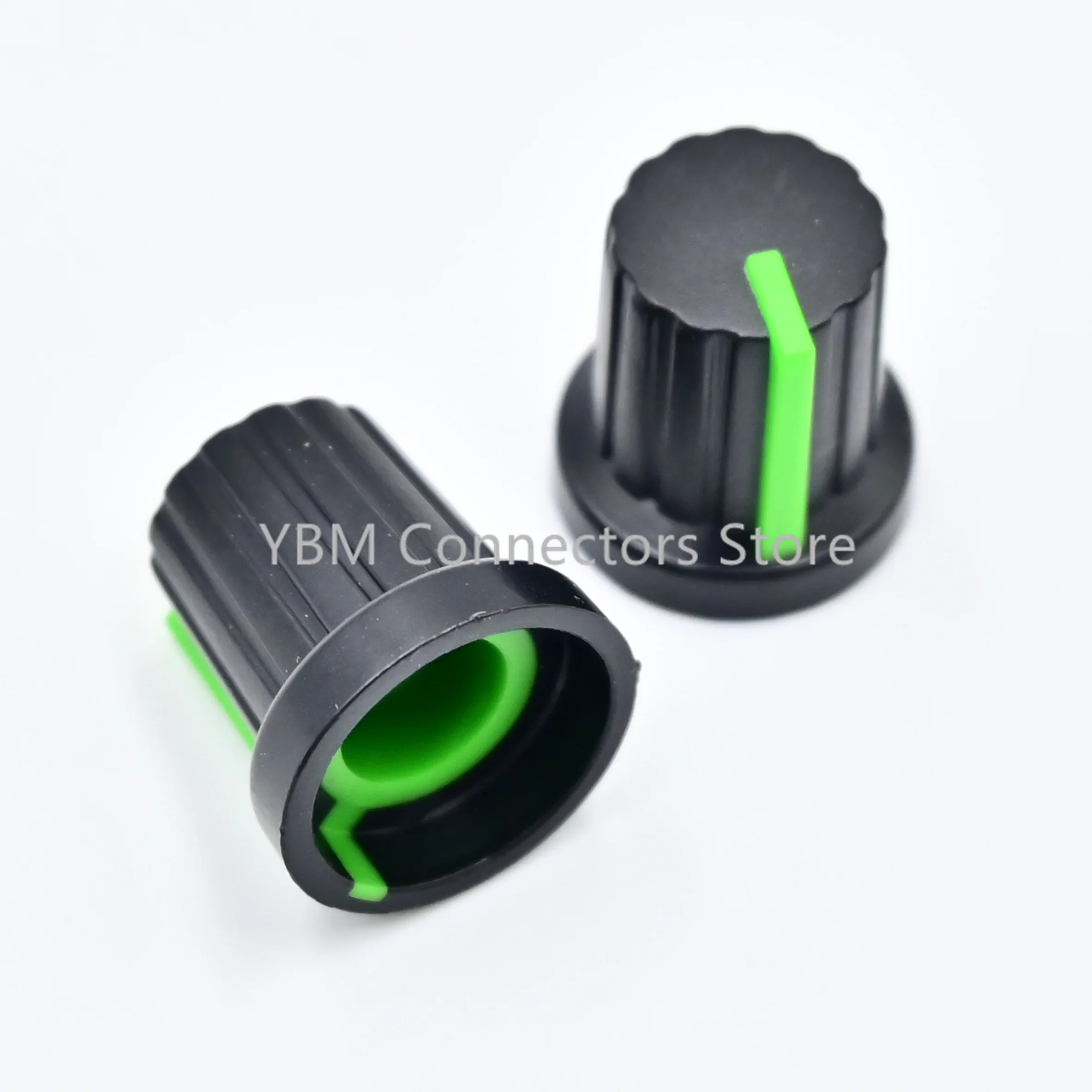 ¡10 piezas más nuevas! ! Gran oferta, tapas de perillas de potenciómetro moleteadas roscadas de plástico de 6mm de diámetro con orificio de eje - imagen 5