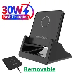 Soporte de carga inalámbrica de 30 W para iPhone, Samsung y Xiaomi
