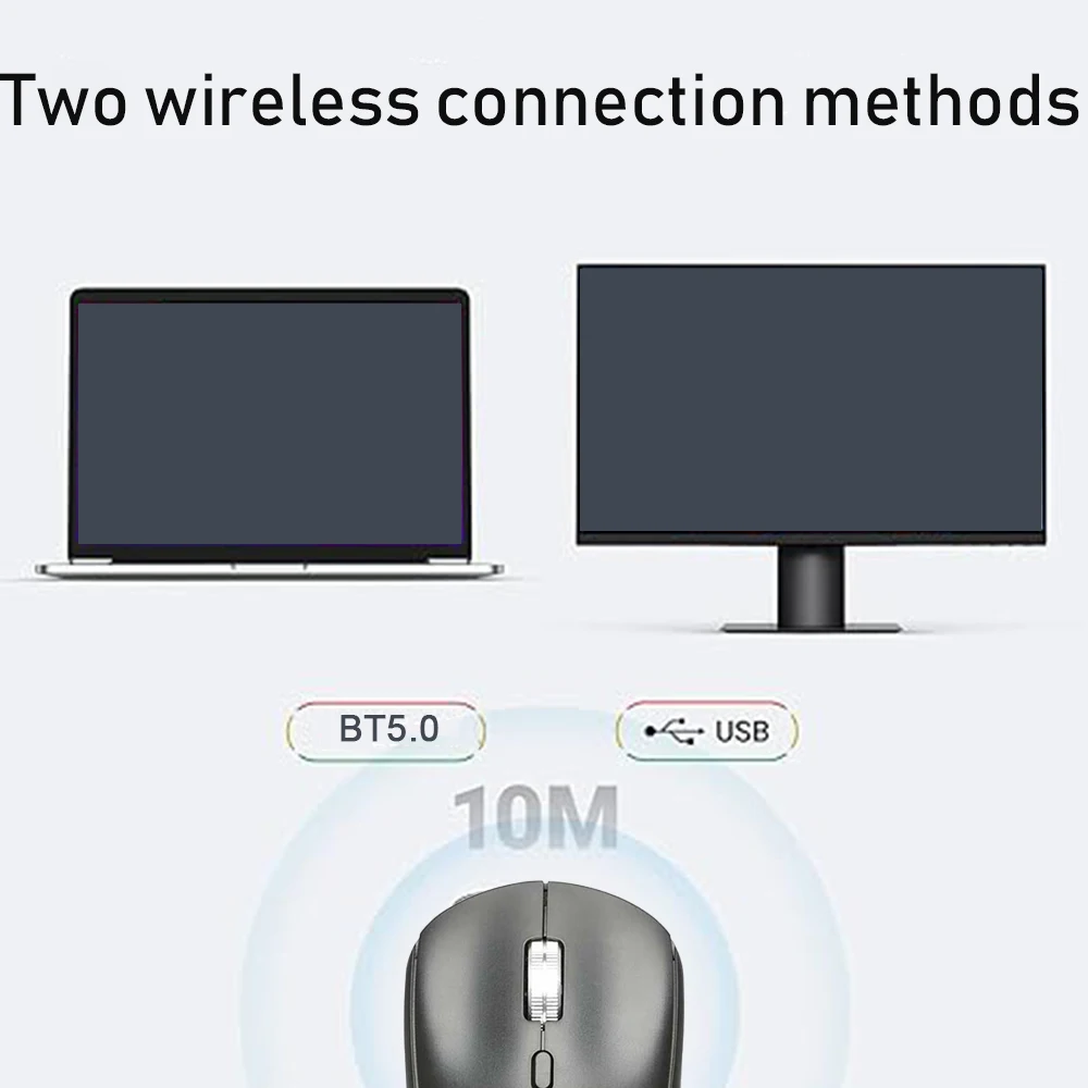 Ratón inalámbrico 2,4G compatible con Bluetooth, ratón ergonómico de modo Dual para ordenador de juegos para PC, portátil, ratón inalámbrico para el hogar y la Oficina - imagen 2