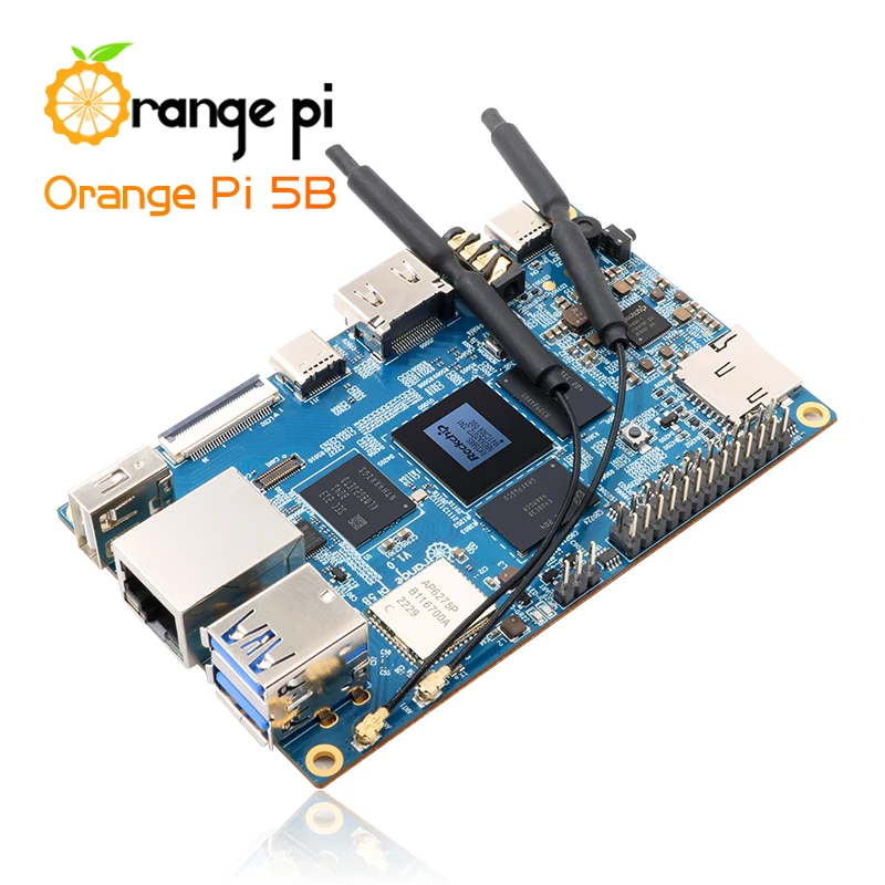 Orange Pi 5B 8GB RAM + 64GB EMMC 64-bit Rockchip RK3588S WIFI integrado de doble banda + BT Puerto Lan Gigabit Mini PC computadora de placa única - imagen 4