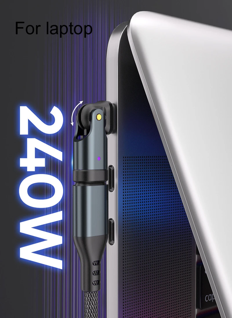 PD240W USB C a tipo C OTG adaptador 540 rotación 48v 5A datos de carga rápida 480Mbps Cable convertidor para teléfono iPhone 16 MacBook Sams - imagen 5