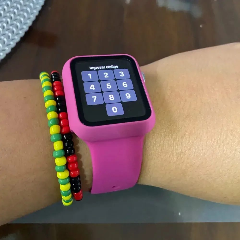 Vidrio + funda + correa para Apple Watch 44mm banda 45mm 42mm 41mm 40mm 38mm pulsera de silicona iWatch series 8 9 7 6 5 4 3 SE