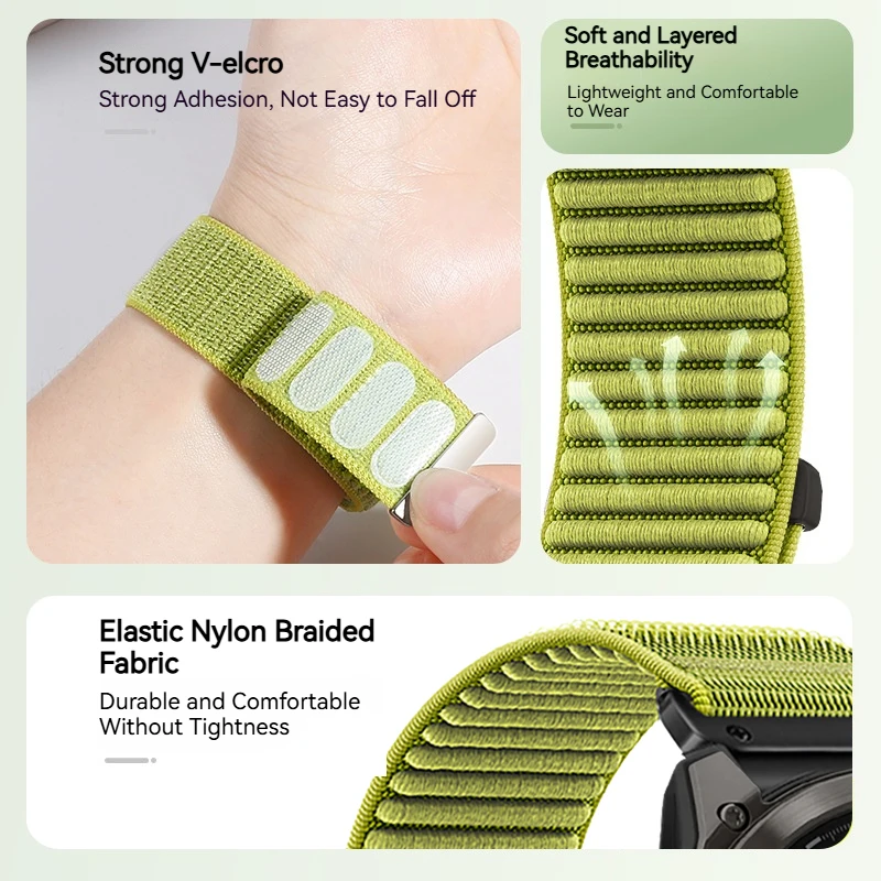 Correa deportiva de nailon QuickFit de 22mm y 26mm para Garmin Fenix 8 Pro 7/7X 47mm 51mm Fenix 6 6X/Enduro 3 Instinct 2X correas de reloj - imagen 2