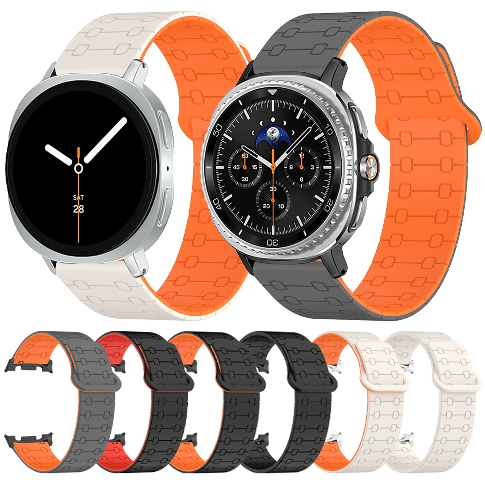 Para Samsung Galaxy Watch8 40mm 44mm Correa de silicona pulsera ajustable Correa para Galaxy Watch8 Classic 46mm pulseras magnéticas