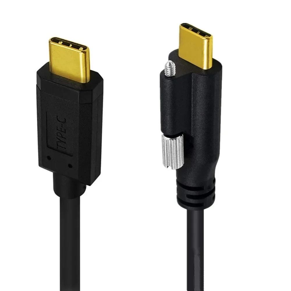 10Gbps 5A USB C a USB C conector de tornillo de bloqueo macho a macho Cable de datos de extensión 30cm 1m 2m - imagen 4
