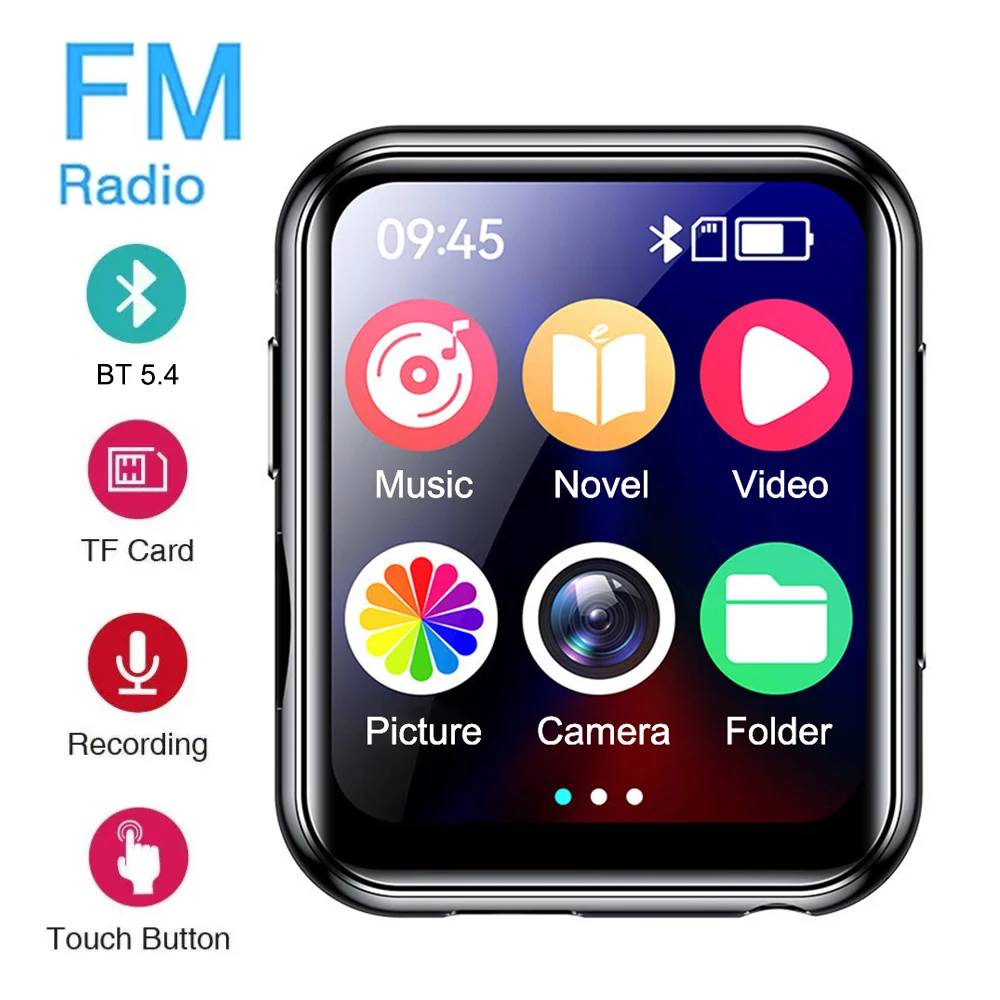 Reproductor de MP3 Bluetooth 5,4, reproductor de música MP3 HiFi con cámara, Walkman deportivo con grabadora de Radio FM, toma de imágenes - imagen 3