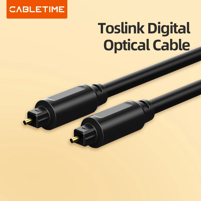 CABLETIME Toslink Cable óptico Digital de Audio Coaxial de Metal SPDIF adaptador para TV amplificadores reproductor de Blu-ray Cable Toslink C364