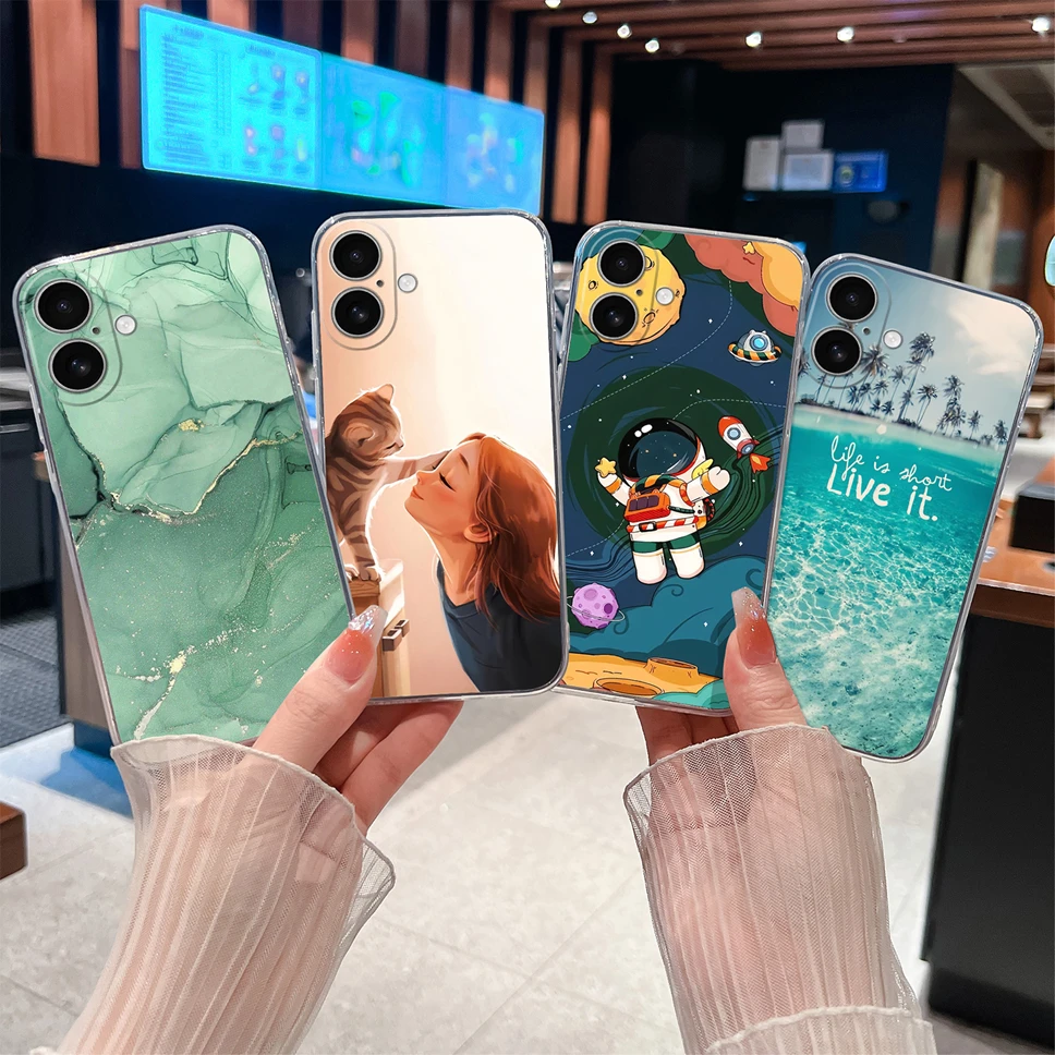 Para iPhone 17 Pro Max/iPhone Air funda de teléfono patrones de moda suave TPU silicona transparente Shell para iPhone17 Capa ligera - imagen 5