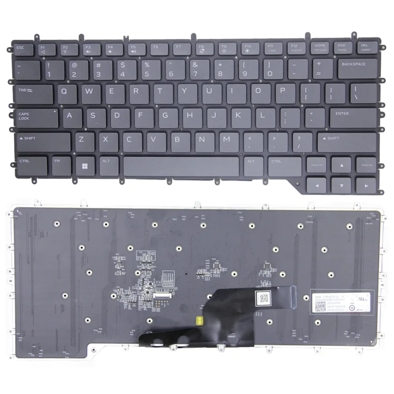 Teclado para portátil estadounidense con retroiluminación RGB para Dell Alienware M15 R2 2019 año sin marco negro/blanco - imagen 3