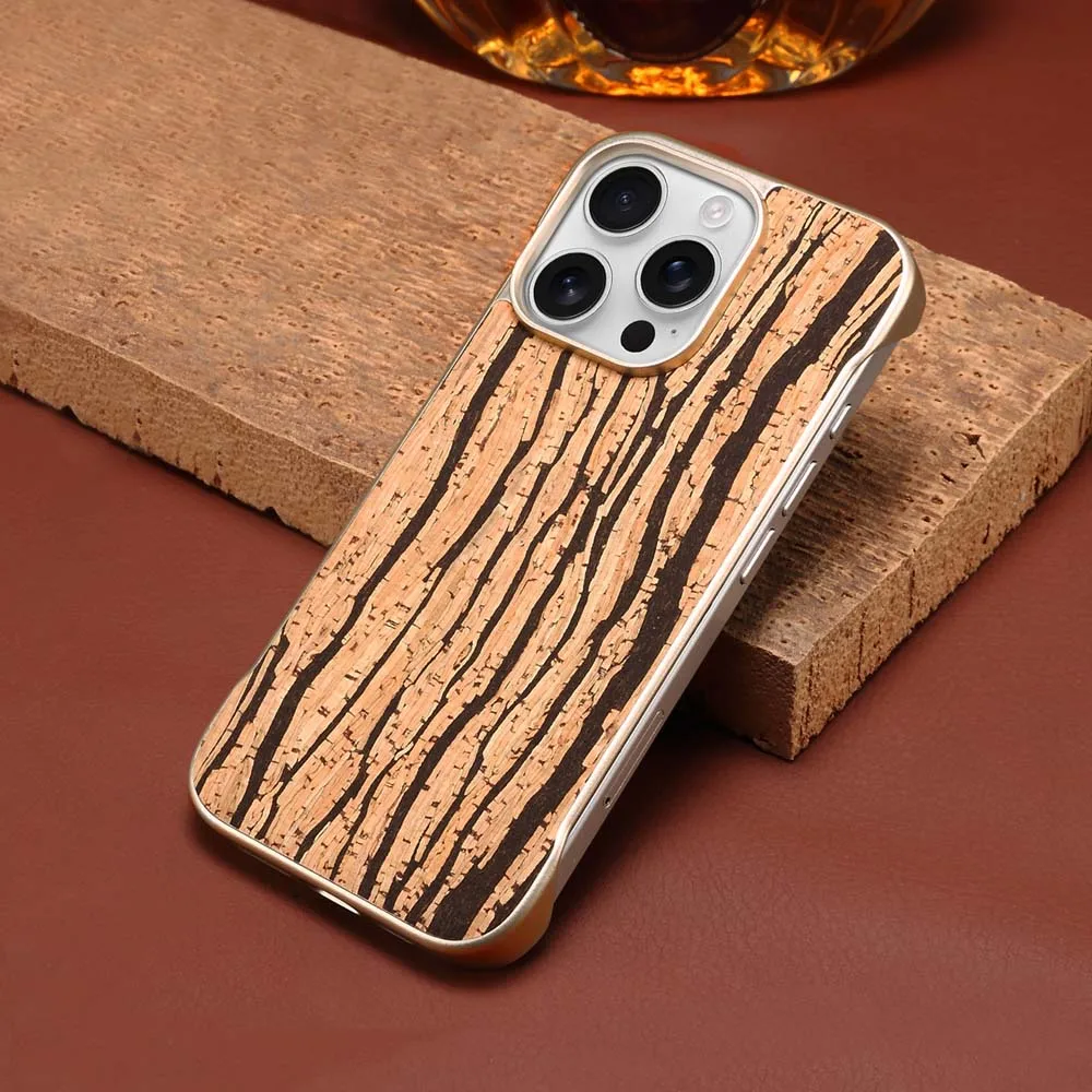 Para Magsafe textura de madera mariposa funda de teléfono para iPhone 16 15 14 Pro Max Plus Anti-caída carga inalámbrica magnética cubierta dura de PC - imagen 3