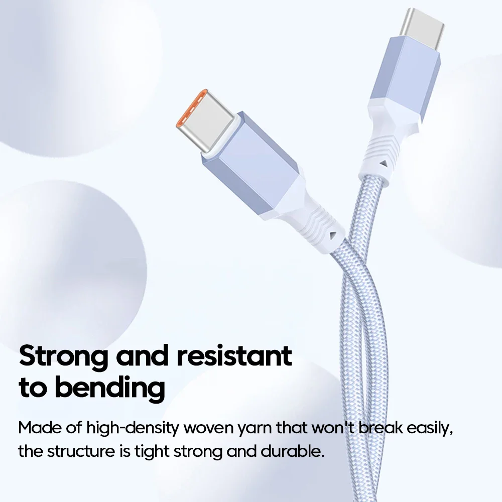 Cable USB C corto de 0,2 M-1M 6A USB C a tipo C Cable de carga rápida Cable de datos del banco de energía para iphone 15 16 Samsung Huawei Xiaomi - imagen 3