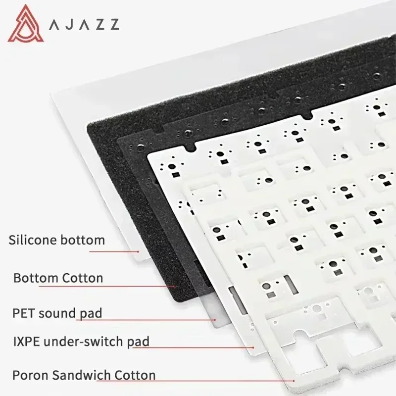 AJAZZ AK820 Pro Teclado mecánico con cable junta de tres modos teclado para juegos intercambio en caliente 0,85 "TFT Screem RGB accesorios para deportes electrónicos ​ - imagen 5