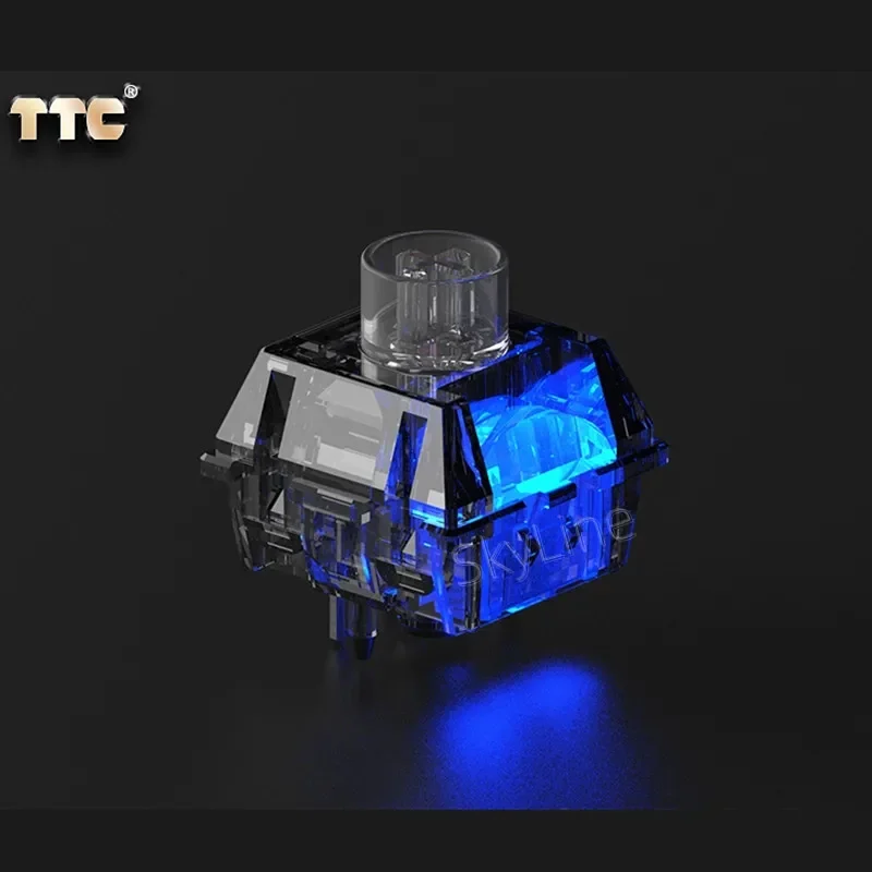 Teclado mecánico personalizado TTC Titan Heart Switch RGB, negro, transparente, 42g, lineal, 5 pines, Corazón gigante, lumbado, resorte largo dorado - imagen 2