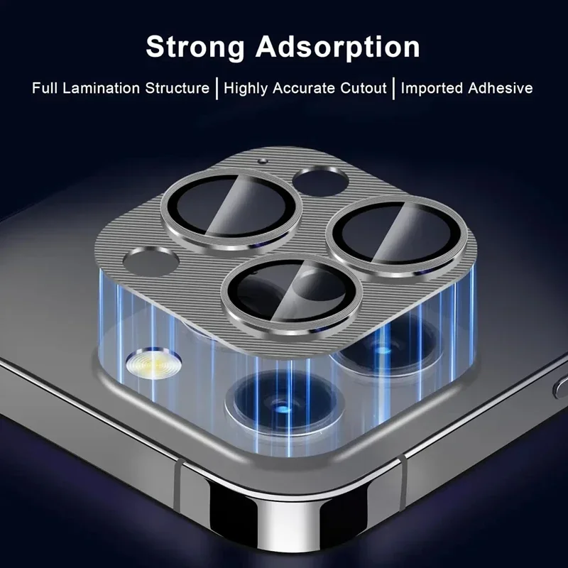 Protector de lente de cámara de Metal para iPhone 14, 11, 12, 13, 15 Pro Max, película protectora de lente trasera para iPhone 15 14 Plus 12 13 Mini - imagen 2