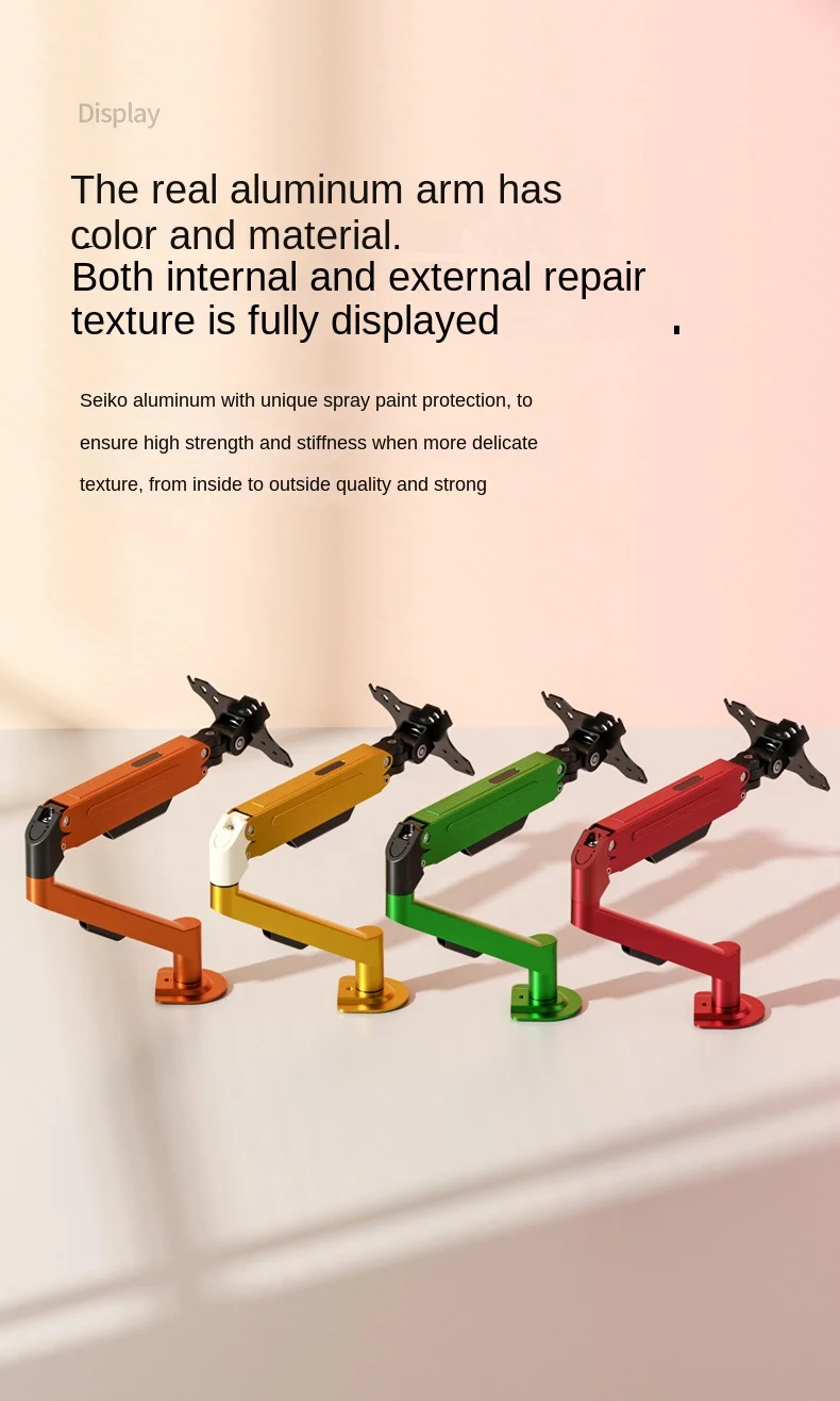 HILLPORT 14-34 "Soporte de brazo para Monitor de escritorio Resorte de Gas Soporte de montaje de movimiento completo Soporte de montaje para TV LCD LED Soporte para PC Color A1 - imagen 5