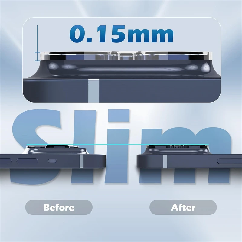 Protector de lente de cámara de teléfono móvil de vidrio templado para IPhone 15, 14, 13, 11 Pro Max, 12 Mini Plus, 15Pro, IPhone 15, cubierta de lente, 3 piezas - imagen 4