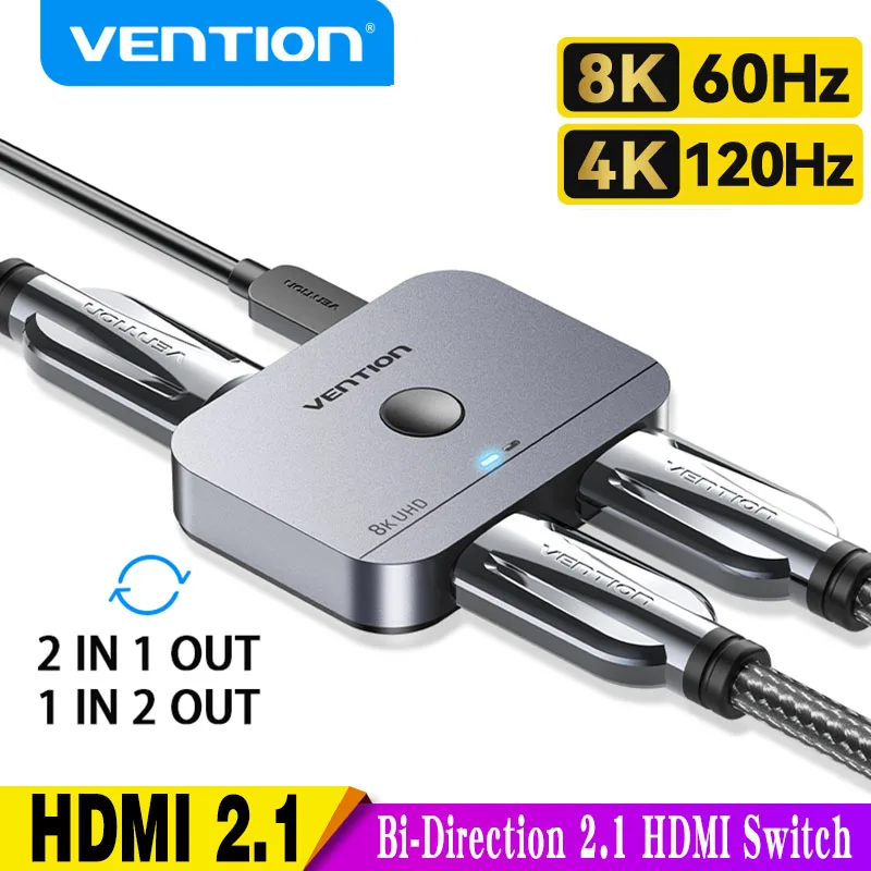 Vention Divisor HDMI 2 en 1 8K 4K 144Hz para TV y Monitor