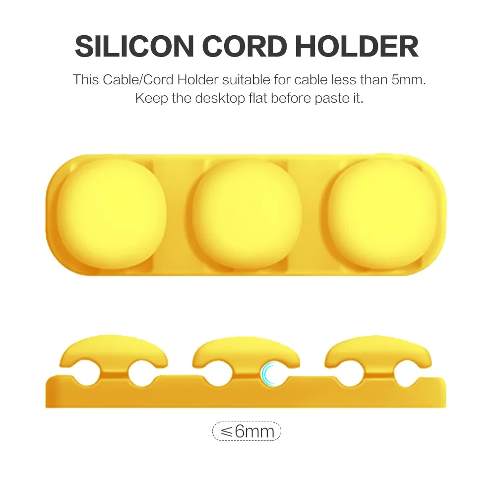 Stonego-organizador de cables USB de silicona, enrollador de cables de escritorio, administra cuidadosamente el soporte del cable del organizador de cables para ratón - imagen 3
