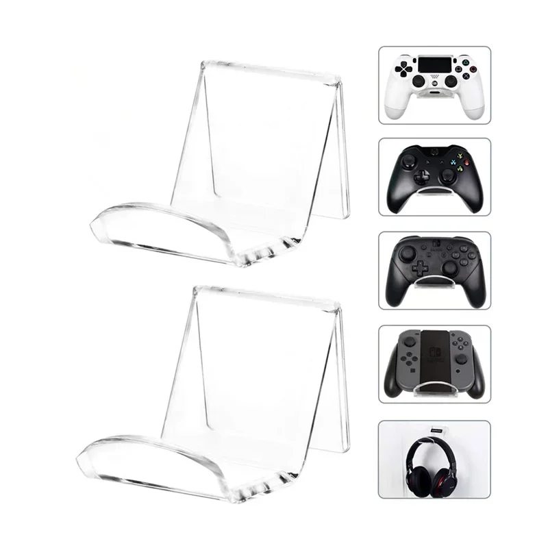 Soporte para controlador de juego, colgador de auriculares acrílico, soporte de montaje en pared, gancho autoadhesivo para auriculares de Gamepads de PC de escritorio, 2021 - imagen 4