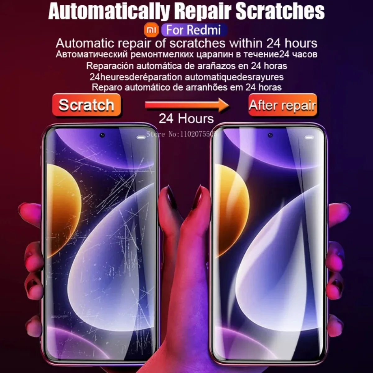 Película de hidrogel para Xiaomi Redmi Note 13, 12, 11 S Pro Plus, Turbo 3, Protector de pantalla de cubierta completa, 10S, 9 Pro, 7, 13C, 5G - imagen 3