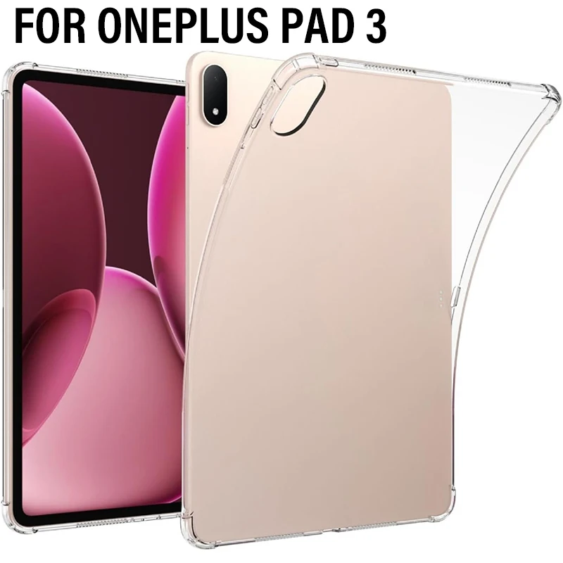 Funda protectora transparente de TPU suave para tableta OnePlus Pad 3/Pad2 Pro/Pad4 13,2 pulgadas cubierta protectora a prueba de golpes carcasa transparente