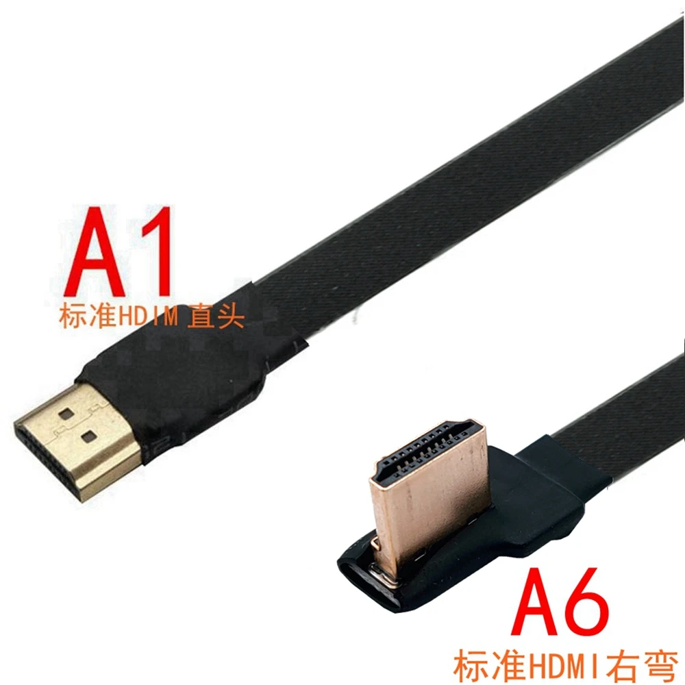Banda Flache FPV de 10CM-1M HDMI-Kompatibel Stecker Flexible Kabel Raspberry Pi 4 Micro HDMI zu HD/Mini HD 90 grados FFC 20 pines