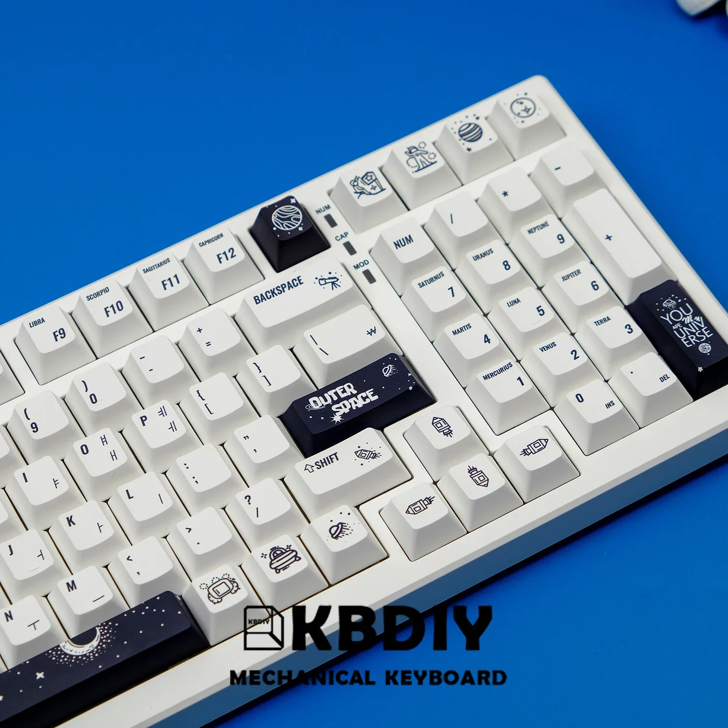 KBDiy-teclas coreanas PBT para espacio exterior, 143 teclas, perfil de cereza, teclas japonesas personalizadas para teclados mecánicos, interruptores MX ISO 7U - imagen 2