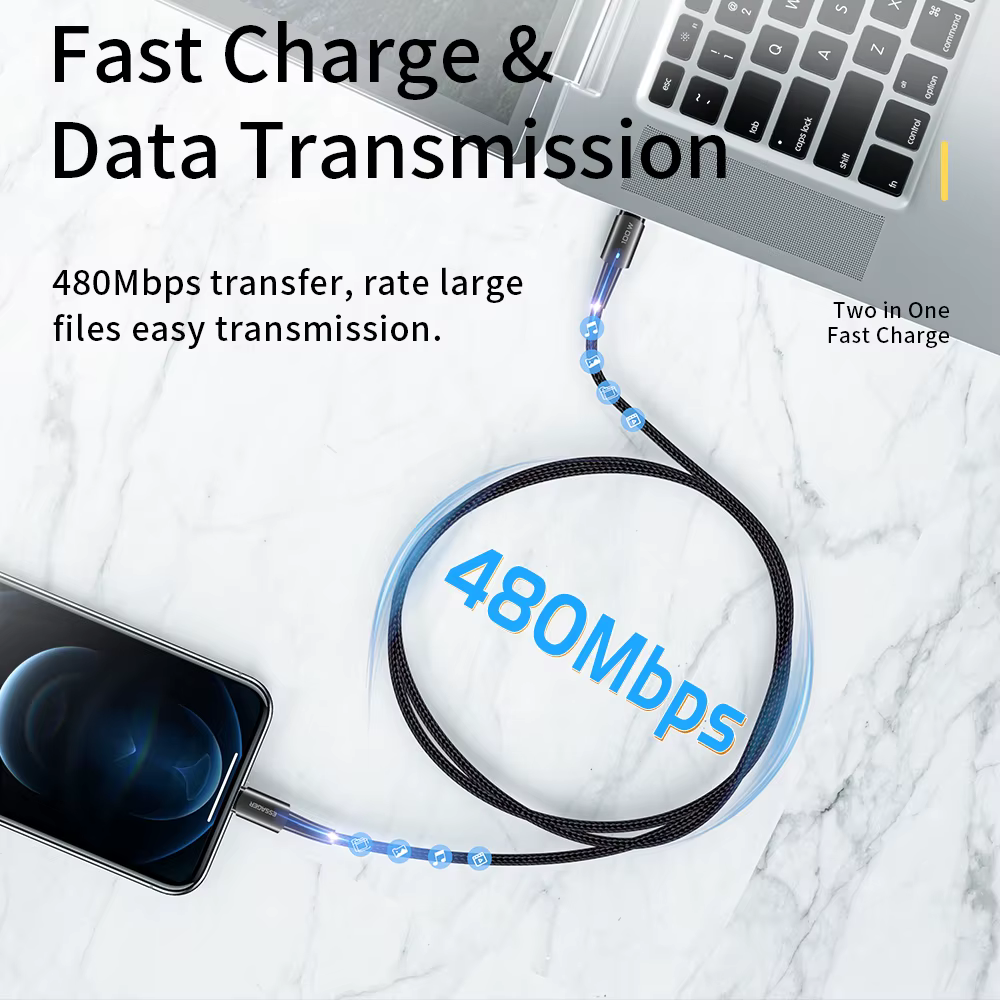 Essager Cable USB-C a Lightning 20W PD Carga Rápida para iPhone y iPad - imagen 4