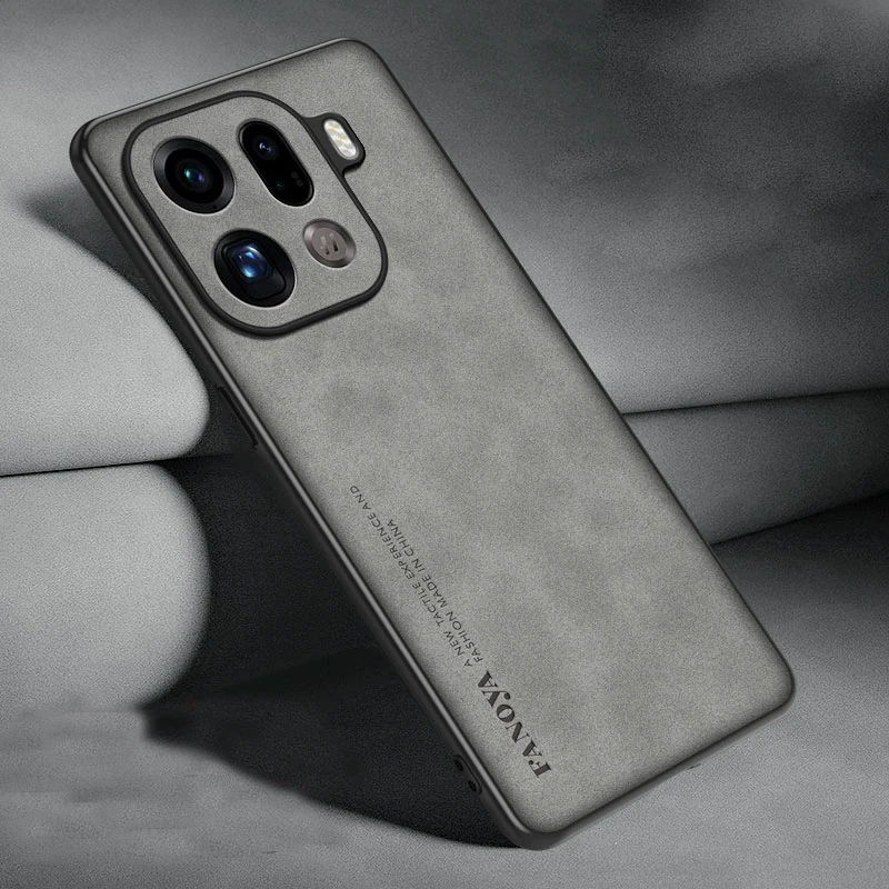 Funda de teléfono de piel sintética lisa de oveja para OPPO Find X9 Pro CPH2797 PLJ110 CPH2791 cubierta protectora de parachoques dura mate a prueba de golpes