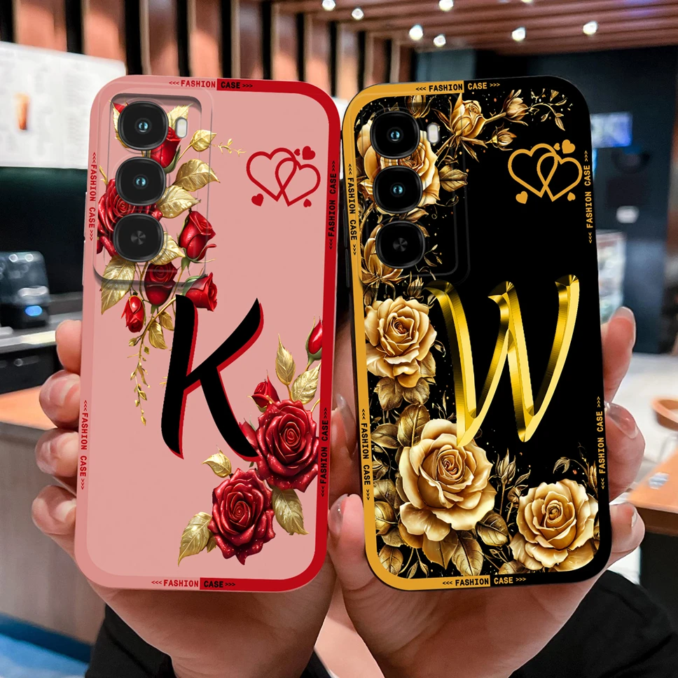 Para itel City 100 Funda de teléfono suave silicona líquida romántica Rosa letras parachoques para itel City100 protección completa Funda anticaída - imagen 2