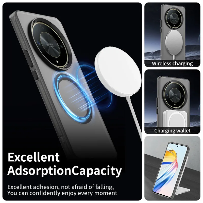 Para Honor Magic6 Lite funda para Honor Magic 6 Lite 5G cubierta translúcida Color caramelo mate magnético a prueba de golpes parachoques protector - imagen 5