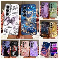 Funda Silicona Tecno Camon 40 / 40 Pro – Diseño Floral Mariposa Antigolpes