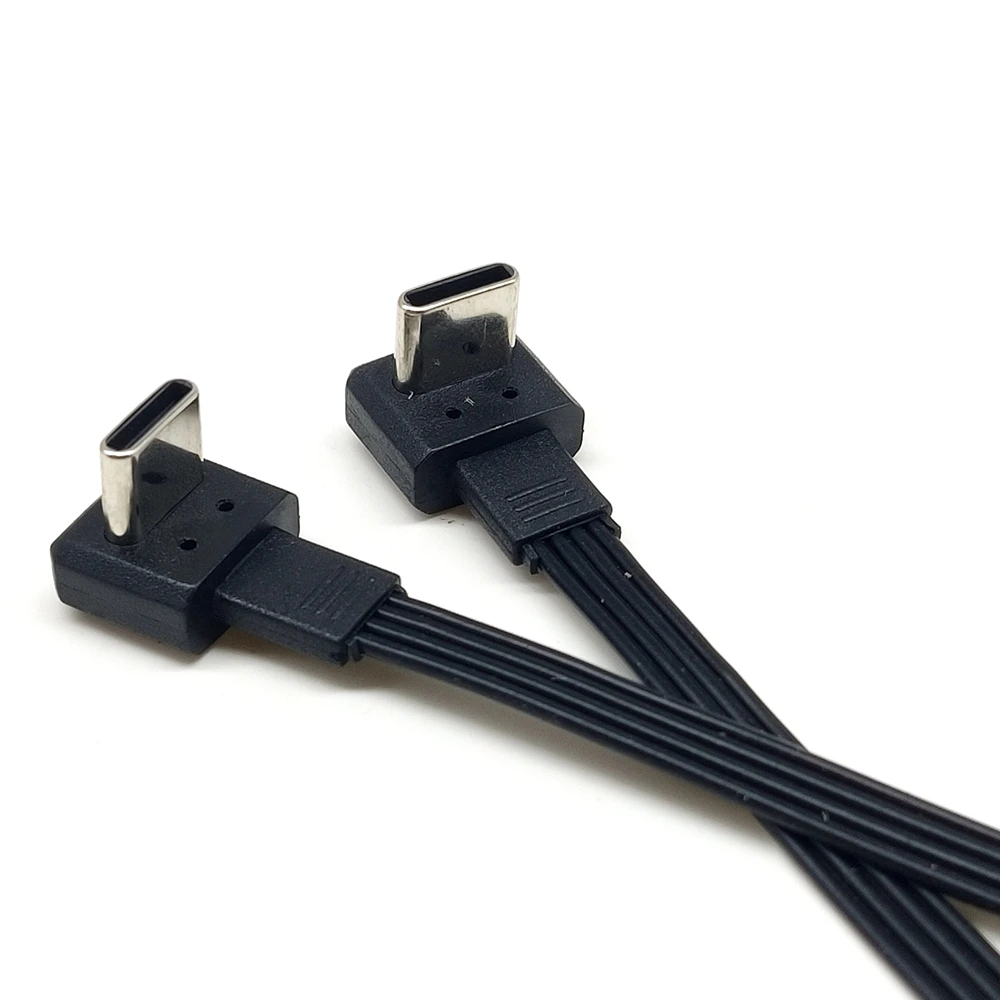 Cable de datos tipo c de codo ultrafino de 30CM USB 2,0 cargador de doble codo Po portátil universal de corto plazo 10CM-100CM - imagen 2