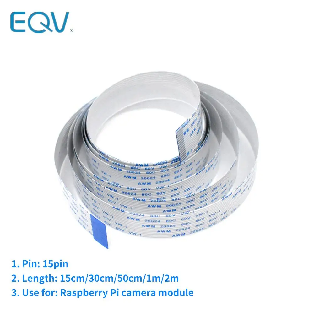 2M 1M 50CM 30CM para Raspberry Pi 3 Cable de cámara cinta FFC 15pin 0,5mm paso Cable plano para Raspberry modelo B línea de cámara