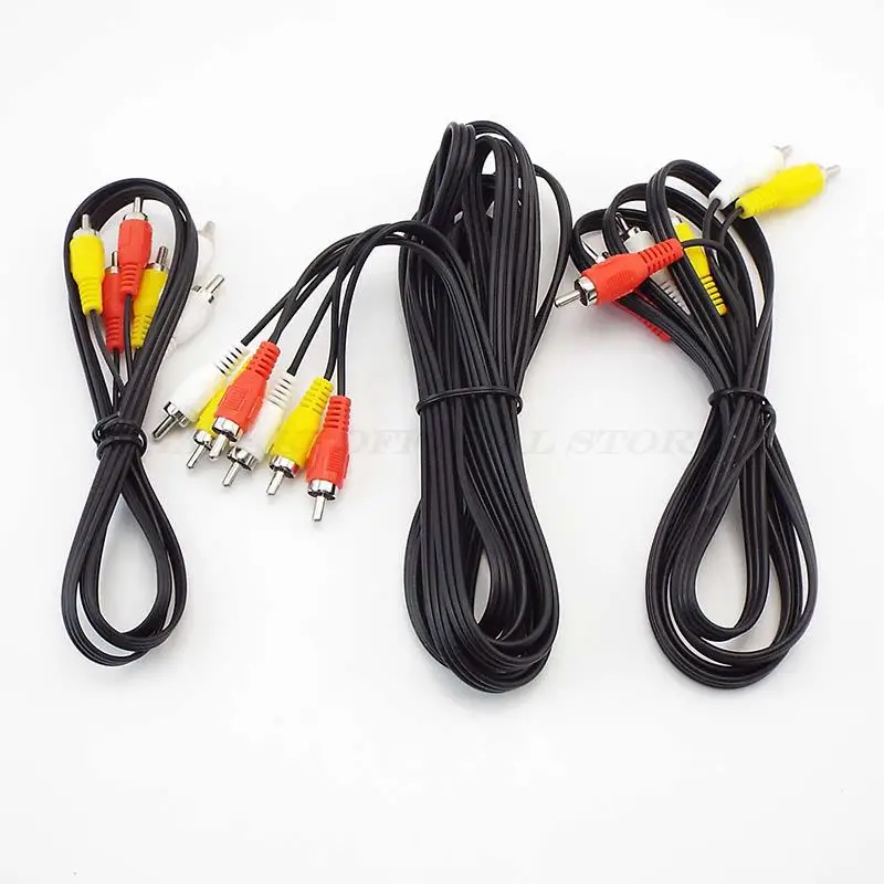 3 RCA macho a 3 RCA macho conector compuesto AV Cable Audio Video Cable - imagen 2