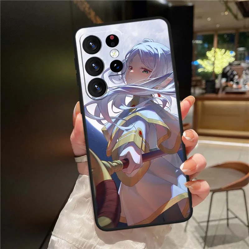 Japón Anime Frieren para Samsung Galaxy Note 20 10 9 8 A24 A34 M13 M31 M32 M52 M62 Ultra Lite funda de teléfono negra - imagen 5