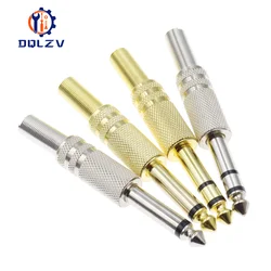 Adaptador Jack Mono Macho Dorado para Soldadura