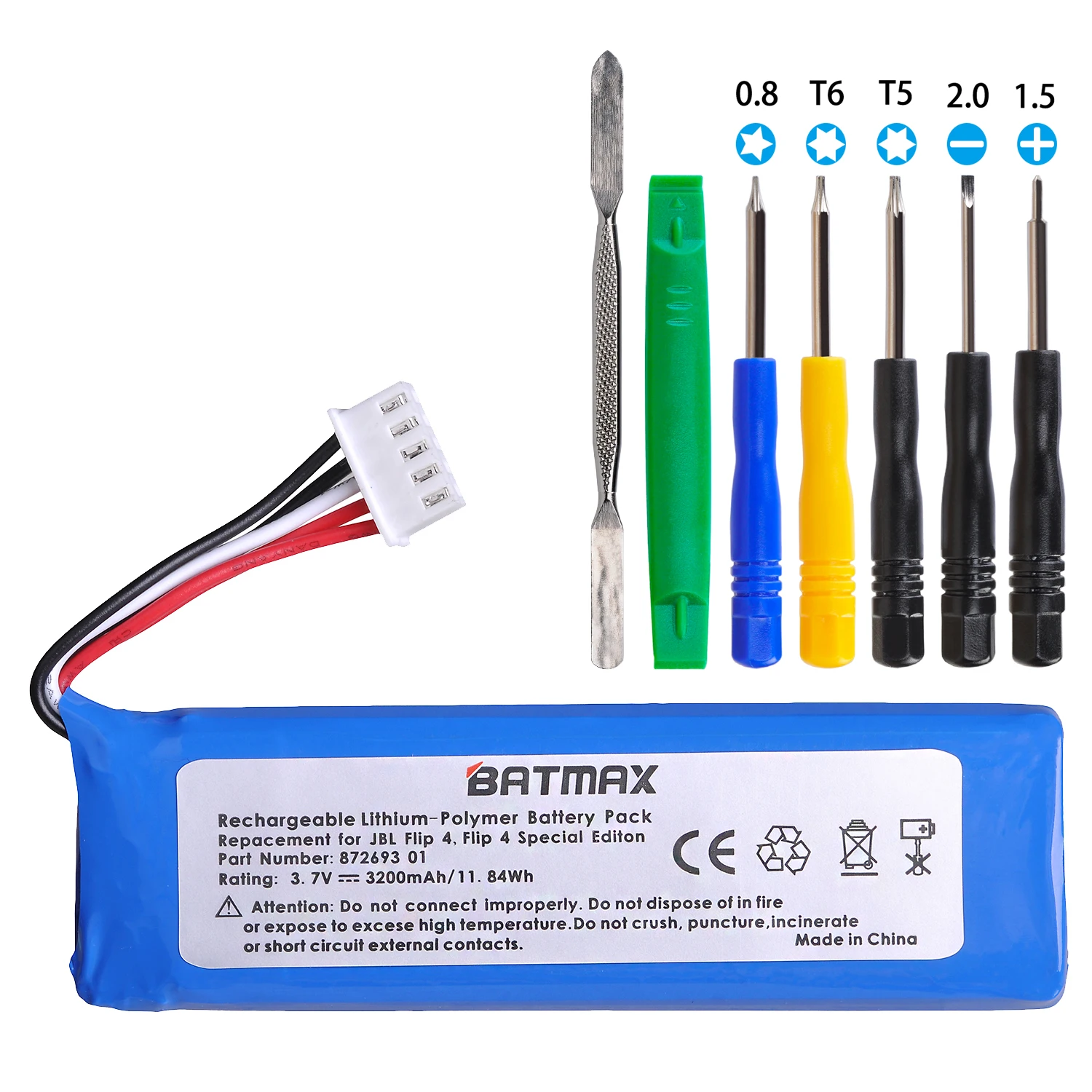 Batmax-Batería de repuesto Original para altavoz JBL Flip4/Flip3/Flip5/Charge 3/Charge 2 +/Xtreme/Boombox/Pulse 2 3 - imagen 2